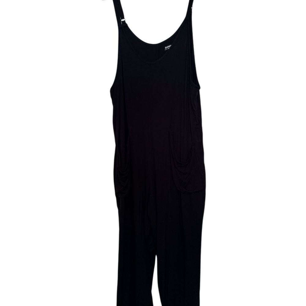 Jet Black Sleeveless Jumpsuit With Pockets